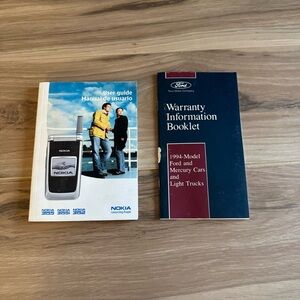 Vintage 1994 Ford Mercury Warranty Book & 2005 Nokia 3155 Manual Lot